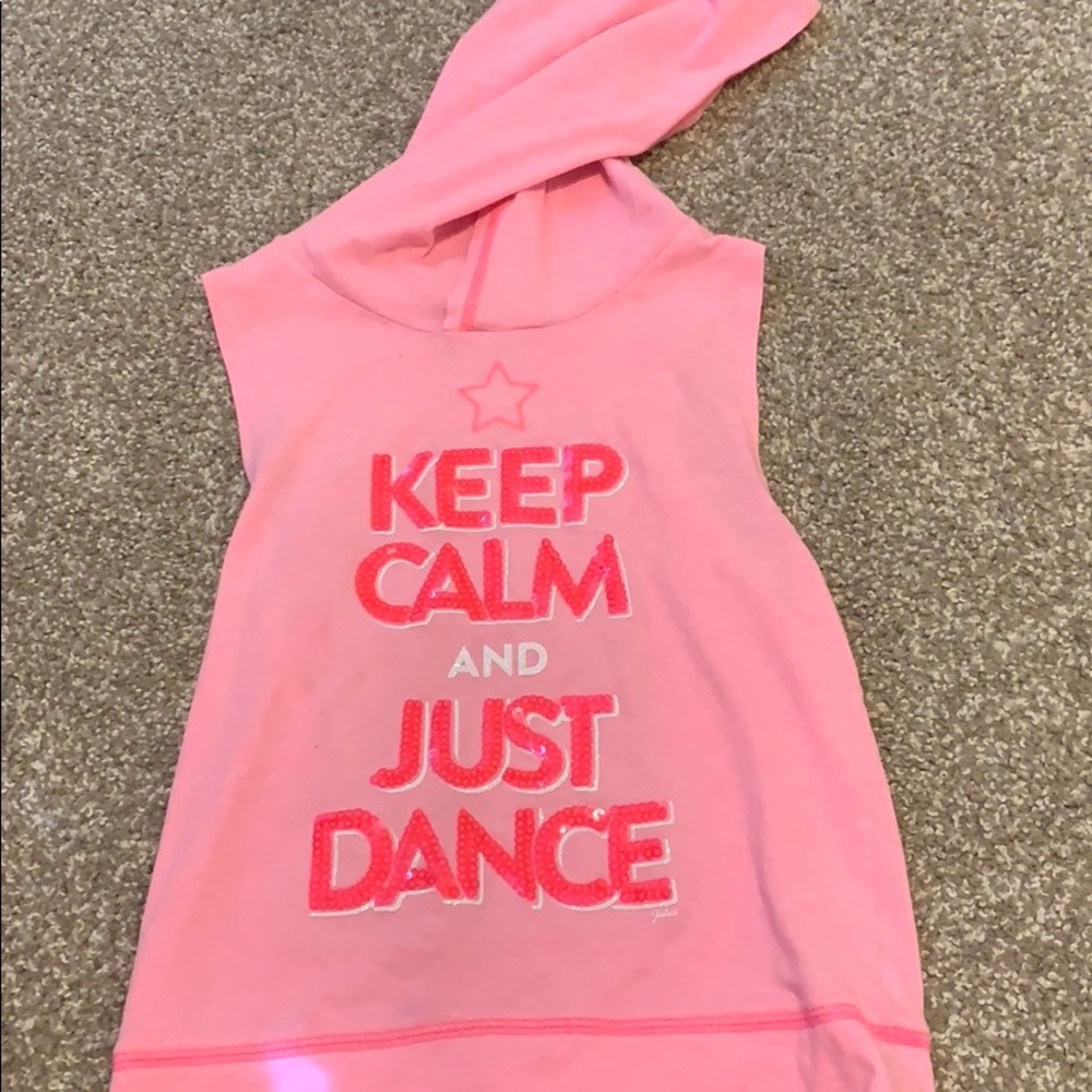 Girls pink hooded tank top